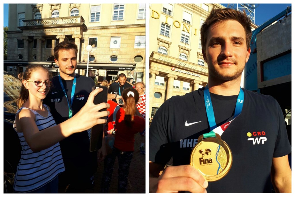Slatki šampion sa zlatnom medaljom te slikanje s obožavateljicama na dočeku svjetskih prvaka na Trgu