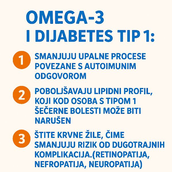 Omega 3 i tip 1: smanjenje upalnih procesa, poboljšanje masti, zaštita krvnih žila