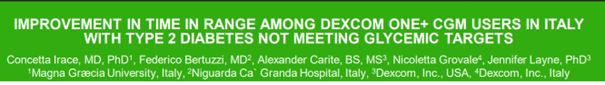 Poboljšanje TIR-a među Dexcom ONE+ korisnicima u Italiji s tip 2 dijabetesom