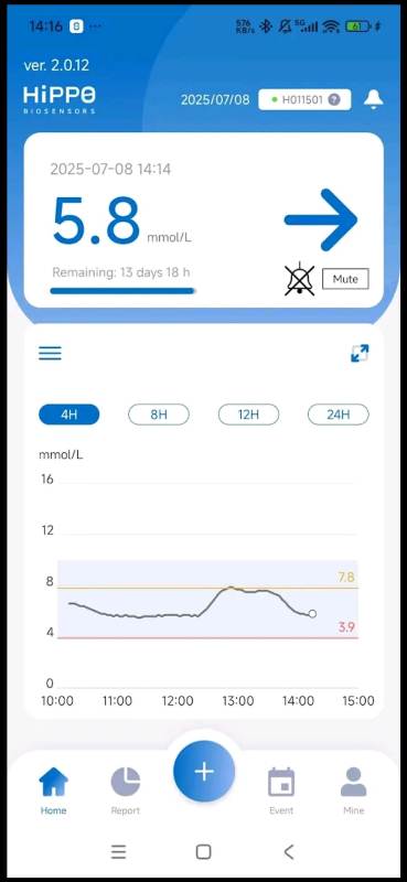 Hippo H1 CGM Mobitel aplikacija